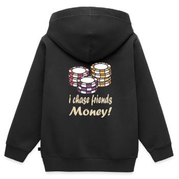 Casino - Kinder Premium Organic Zip Hoodie - Schwarz - Hinten - AI Model Kid Male (0cm)