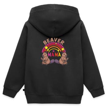Castor - Sweat Premium à capuche zippé enfant bio - noir - Dos - AI Model Kid Male (0cm)
