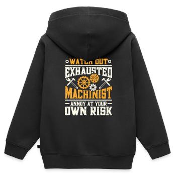 Schlosser - Kinder Premium Organic Zip Hoodie - Schwarz - Hinten - AI Model Kid Male (0cm)