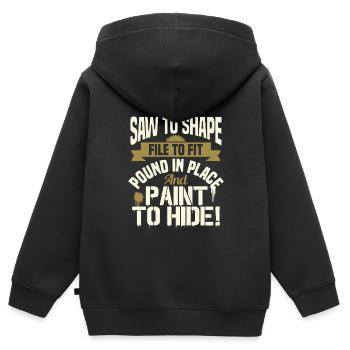 Schlosser - Kinder Premium Organic Zip Hoodie - Schwarz - Hinten - AI Model Kid Male (0cm)