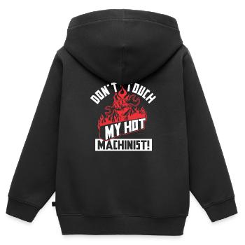 Schlosser - Kinder Premium Organic Zip Hoodie - Schwarz - Hinten - AI Model Kid Male (0cm)