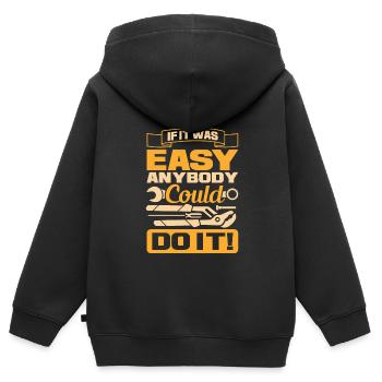 Schlosser - Kinder Premium Organic Zip Hoodie - Schwarz - Hinten - AI Model Kid Male (0cm)