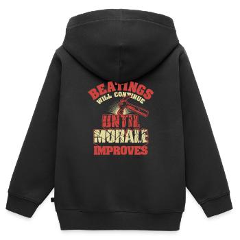 Schlosser - Kinder Premium Organic Zip Hoodie - Schwarz - Hinten - AI Model Kid Male (0cm)