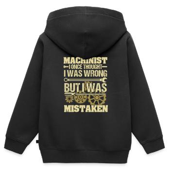 Schlosser - Kinder Premium Organic Zip Hoodie - Schwarz - Hinten - AI Model Kid Male (0cm)