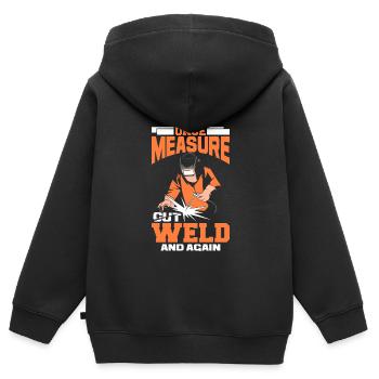 Schlosser - Kinder Premium Organic Zip Hoodie - Schwarz - Hinten - AI Model Kid Male (0cm)