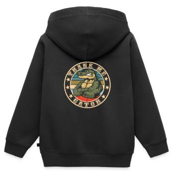 Echse Gator - Kinder Premium Organic Zip Hoodie - Schwarz - Hinten - AI Model Kid Male (0cm)