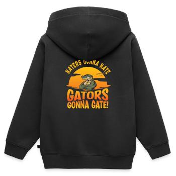 Echse Gator - Kinder Premium Organic Zip Hoodie - Schwarz - Hinten - AI Model Kid Male (0cm)