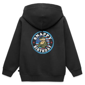 Echse Gator - Kinder Premium Organic Zip Hoodie - Schwarz - Hinten - AI Model Kid Male (0cm)