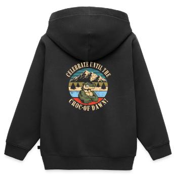Echse Gator - Kinder Premium Organic Zip Hoodie - Schwarz - Hinten - AI Model Kid Male (0cm)