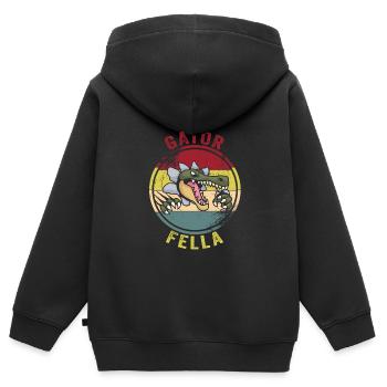 Echse Gator - Kinder Premium Organic Zip Hoodie - Schwarz - Hinten - AI Model Kid Male (0cm)