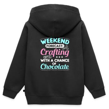 Basteln - Kinder Premium Organic Zip Hoodie - Schwarz - Hinten - AI Model Kid Male (0cm)