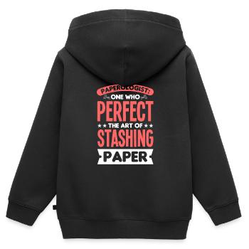 Basteln - Kinder Premium Organic Zip Hoodie - Schwarz - Hinten - AI Model Kid Male (0cm)