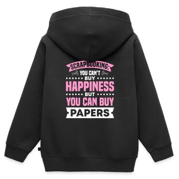 Basteln - Kinder Premium Organic Zip Hoodie - Schwarz - Hinten - AI Model Kid Male (0cm)