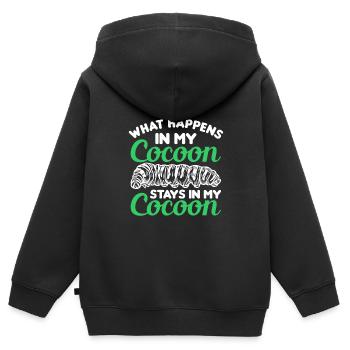 Insectes - Sweat Premium à capuche zippé enfant bio - noir - Dos - AI Model Kid Male (0cm)