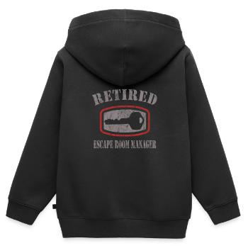 Salle d’évasion - Sweat Premium à capuche zippé enfant bio - noir - Dos - AI Model Kid Male (0cm)