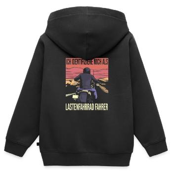Motorradfahrer - Kinder Premium Organic Zip Hoodie - Schwarz - Hinten - AI Model Kid Male (0cm)