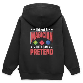 Rollenspiel - Kinder Premium Organic Zip Hoodie - Schwarz - Hinten - AI Model Kid Male (0cm)