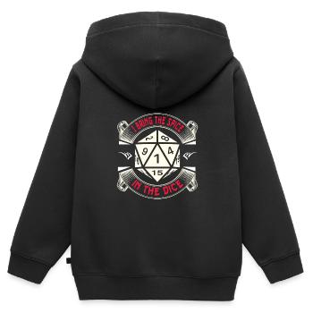 Rollenspiel - Kinder Premium Organic Zip Hoodie - Schwarz - Hinten - AI Model Kid Male (0cm)