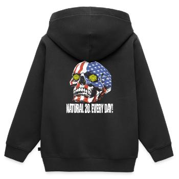 Rollenspiel - Kinder Premium Organic Zip Hoodie - Schwarz - Hinten - AI Model Kid Male (0cm)