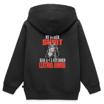Rollenspiel - Kinder Premium Organic Zip Hoodie - Schwarz - Hinten - AI Model Kid Male (0cm)