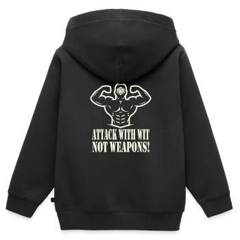 Rollenspiel - Kinder Premium Organic Zip Hoodie - Schwarz - Hinten - AI Model Kid Male (0cm)