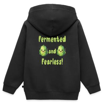 Gurken - Kinder Premium Organic Zip Hoodie - Schwarz - Hinten - AI Model Kid Male (0cm)