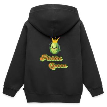 Gurken - Kinder Premium Organic Zip Hoodie - Schwarz - Hinten - AI Model Kid Male (0cm)