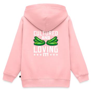 Gurken - Kinder Premium Organic Zip Hoodie - Rosa - Hinten - AI Model Kid Female (0cm)