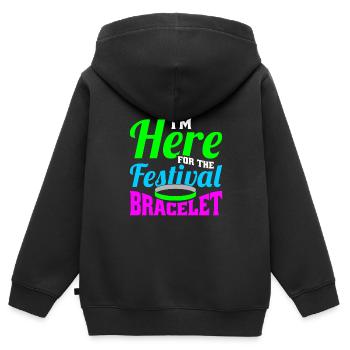 Festival - Kinder Premium Organic Zip Hoodie - Schwarz - Hinten - AI Model Kid Male (0cm)