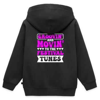 Festival - Kinder Premium Organic Zip Hoodie - Schwarz - Hinten - AI Model Kid Male (0cm)