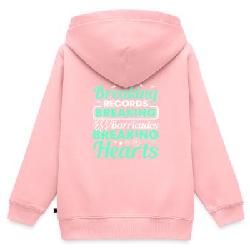 Fête - Sweat Premium à capuche zippé enfant bio - rose - Dos - AI Model Kid Female (0cm)