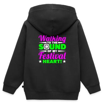 Fête - Sweat Premium à capuche zippé enfant bio - noir - Dos - AI Model Kid Male (0cm)