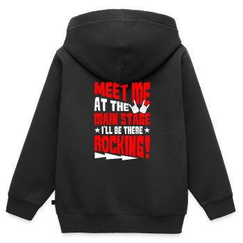Fête - Sweat Premium à capuche zippé enfant bio - noir - Dos - AI Model Kid Male (0cm)