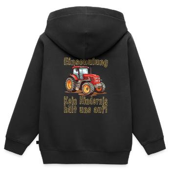 Écolier - Sweat Premium à capuche zippé enfant bio - noir - Dos - AI Model Kid Male (0cm)