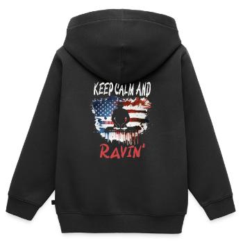 Festival - Kinder Premium Organic Zip Hoodie - Schwarz - Hinten - AI Model Kid Male (0cm)