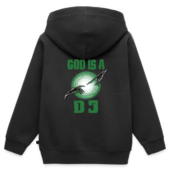 Fête - Sweat Premium à capuche zippé enfant bio - noir - Dos - AI Model Kid Male (0cm)