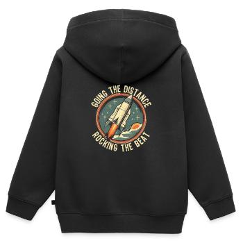 Festival - Kinder Premium Organic Zip Hoodie - Schwarz - Hinten - AI Model Kid Male (0cm)