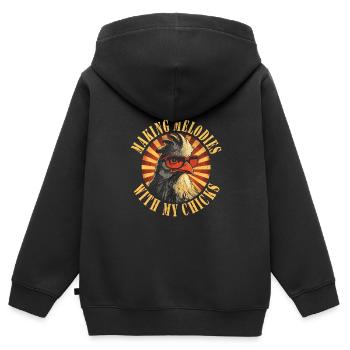 Fête - Sweat Premium à capuche zippé enfant bio - noir - Dos - AI Model Kid Male (0cm)