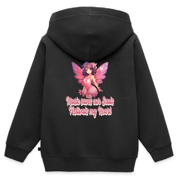 Festival - Kinder Premium Organic Zip Hoodie - Schwarz - Hinten - AI Model Kid Male (0cm)