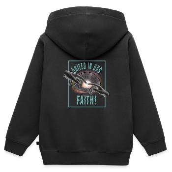 Fête - Sweat Premium à capuche zippé enfant bio - noir - Dos - AI Model Kid Male (0cm)