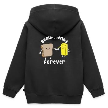 Best Friends Best Buds Best Friend - Kids Premium Organic Zip-up Hoodie - black - Back - AI Model Kid Male (0cm)