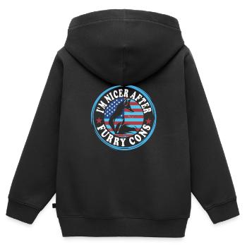 Fandom à fourrure - Sweat Premium à capuche zippé enfant bio - noir - Dos - AI Model Kid Male (0cm)