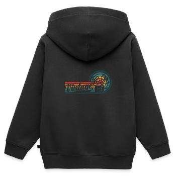 Alte Filme - Kinder Premium Organic Zip Hoodie - Schwarz - Hinten - AI Model Kid Male (0cm)