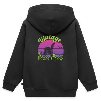 Alte Filme - Kinder Premium Organic Zip Hoodie - Schwarz - Hinten - AI Model Kid Male (0cm)