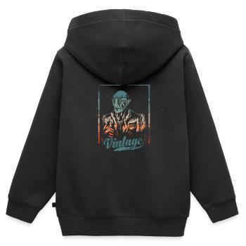 Alte Filme - Kinder Premium Organic Zip Hoodie - Schwarz - Hinten - AI Model Kid Male (0cm)