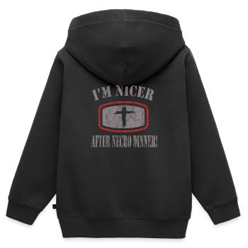 Goth Emo - Sweat Premium à capuche zippé enfant bio - noir - Dos - AI Model Kid Male (0cm)