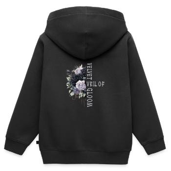 Goth Emo - Sweat Premium à capuche zippé enfant bio - noir - Dos - AI Model Kid Male (0cm)