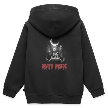 Goth Emo - Sweat Premium à capuche zippé enfant bio - noir - Dos - AI Model Kid Male (0cm)