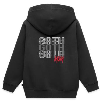 Goth Emo - Sweat Premium à capuche zippé enfant bio - noir - Dos - AI Model Kid Male (0cm)