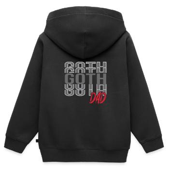 Goth Emo - Sweat Premium à capuche zippé enfant bio - noir - Dos - AI Model Kid Male (0cm)